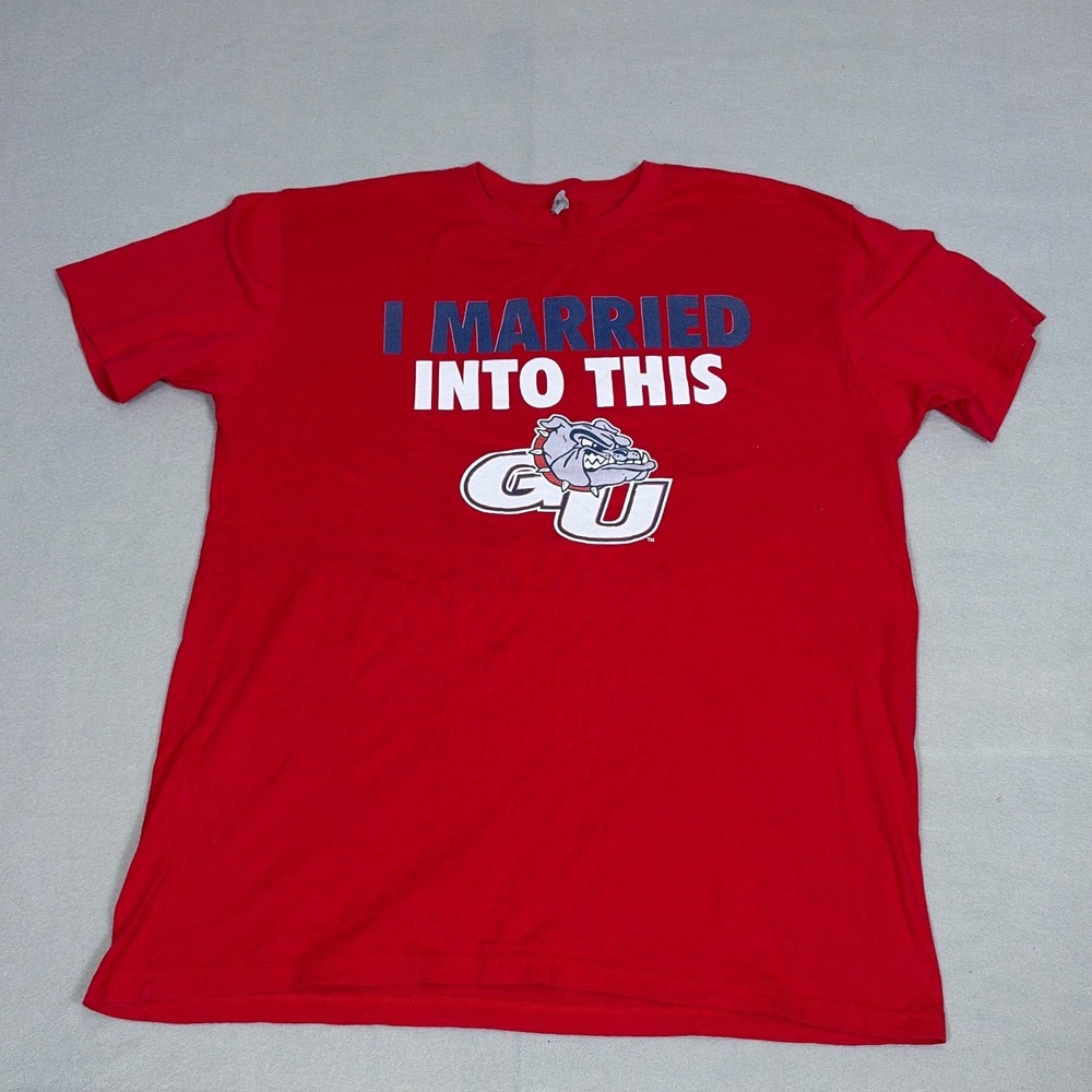 Next Level Gonzaga Bulldogs T-Shirt XL Red I Married Into This GU NCAA Tee